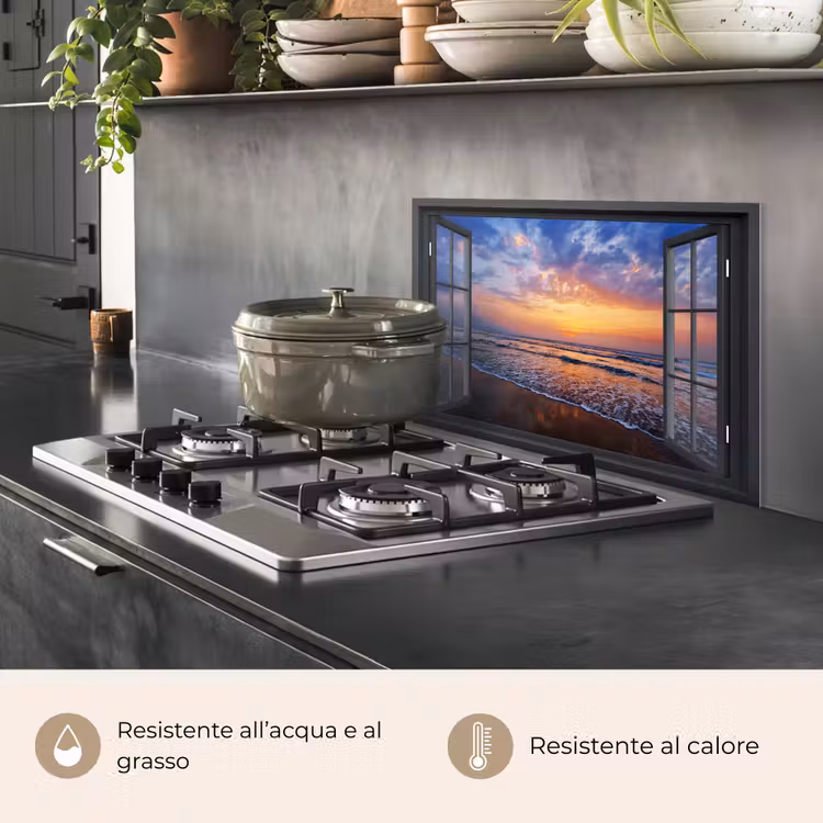 Paraschizzi cucina - Tramonto sul mare Punto di vista — 2