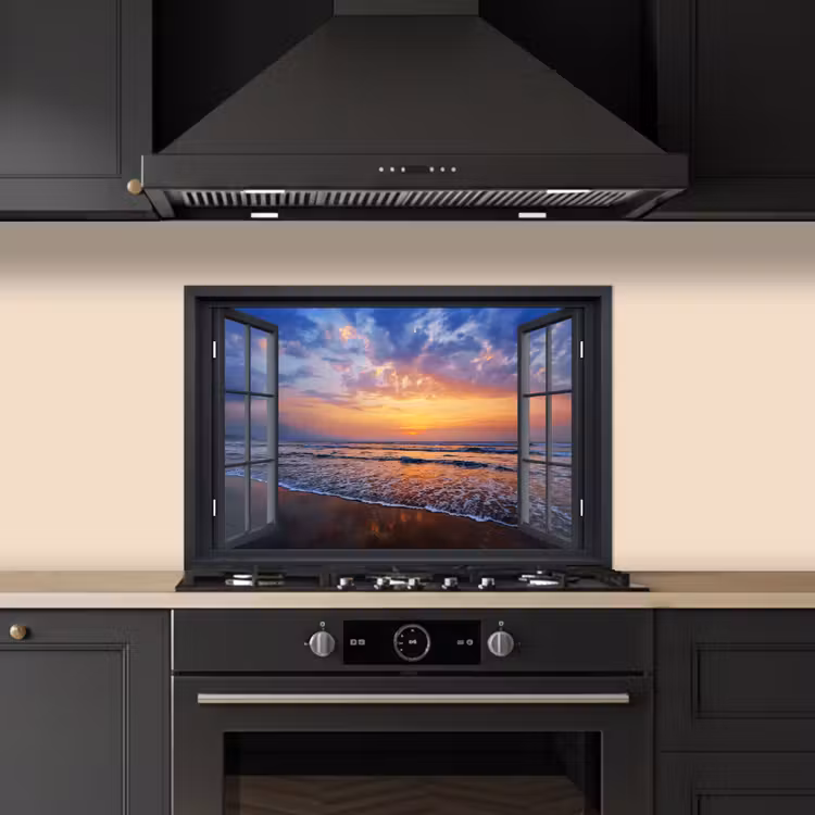 Paraschizzi cucina - Tramonto sul mare Punto di vista — 5