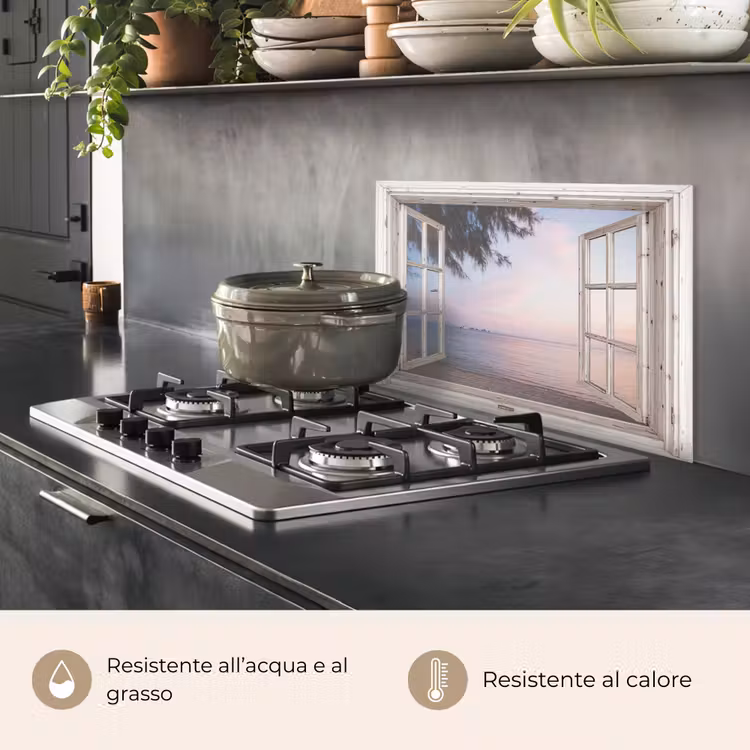 Paraschizzi cucina - Vista sulla spiaggia al tramonto — 2