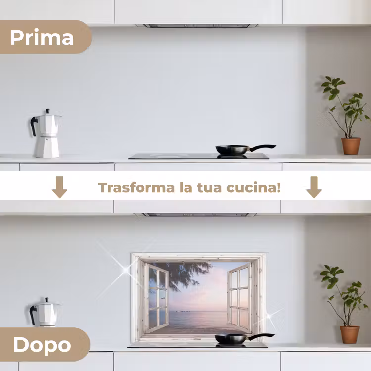 Paraschizzi cucina - Vista sulla spiaggia al tramonto — 7