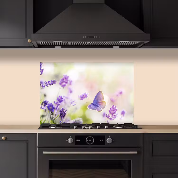 Paraschizzi cucina - Lavanda - Farfalla - Fiori — 5