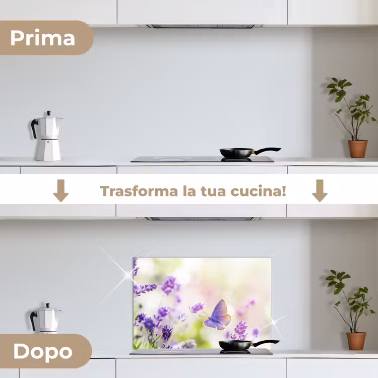 Paraschizzi cucina - Lavanda - Farfalla - Fiori — 7