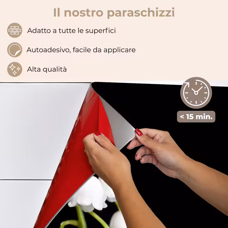 Paraschizzi cucina - Mughetto - Fiori - Nero - Flora — 4