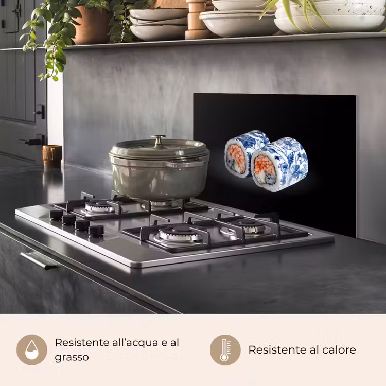 Paraschizzi cucina - Sushi - Blu Delft - Riso - Pesce - Elegante — 2