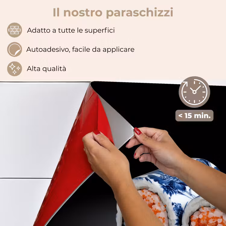 Paraschizzi cucina - Sushi - Blu Delft - Riso - Pesce - Elegante — 4