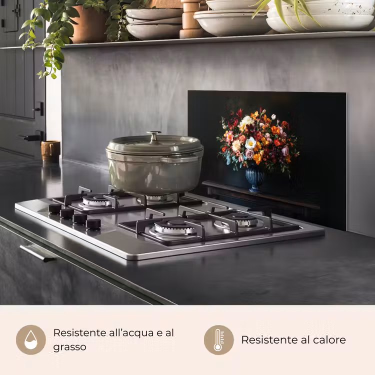 Paraschizzi cucina - Grande - Fiori - Vaso - Bouquet — 2