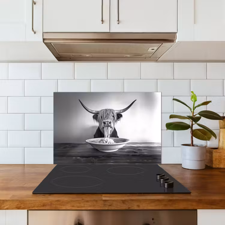 Paraschizzi cucina - Highlander scozzese - Spaghetti - Animali - Bianco e nero — 3