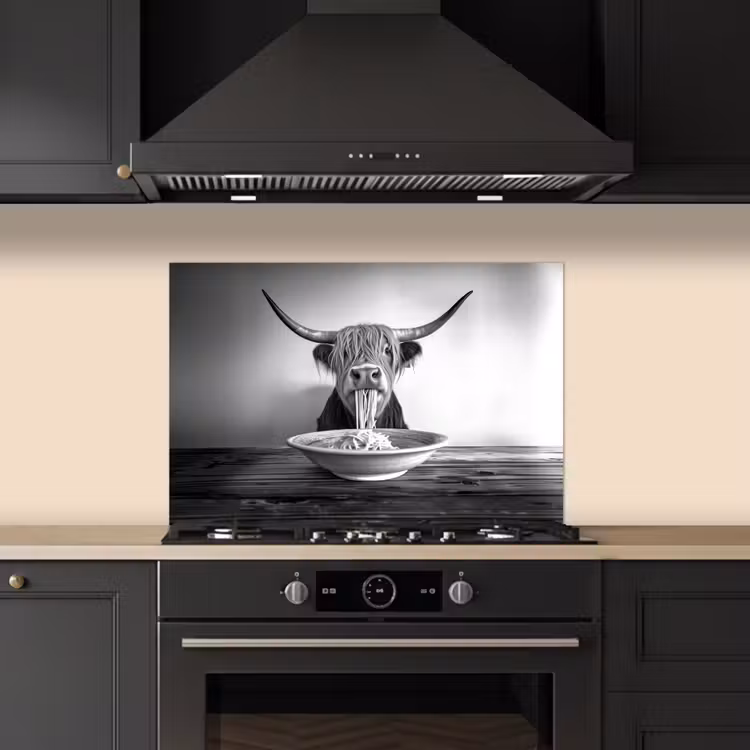 Paraschizzi cucina - Highlander scozzese - Spaghetti - Animali - Bianco e nero — 5