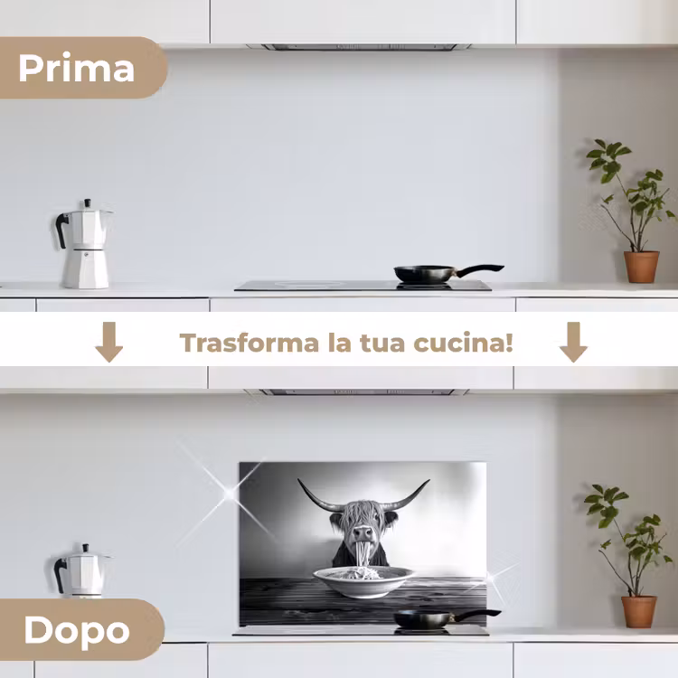 Paraschizzi cucina - Highlander scozzese - Spaghetti - Animali - Bianco e nero — 7