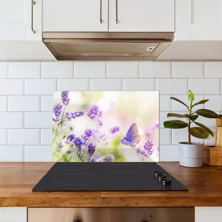 Paraschizzi cucina - Sogno di lavanda con farfalla — 3