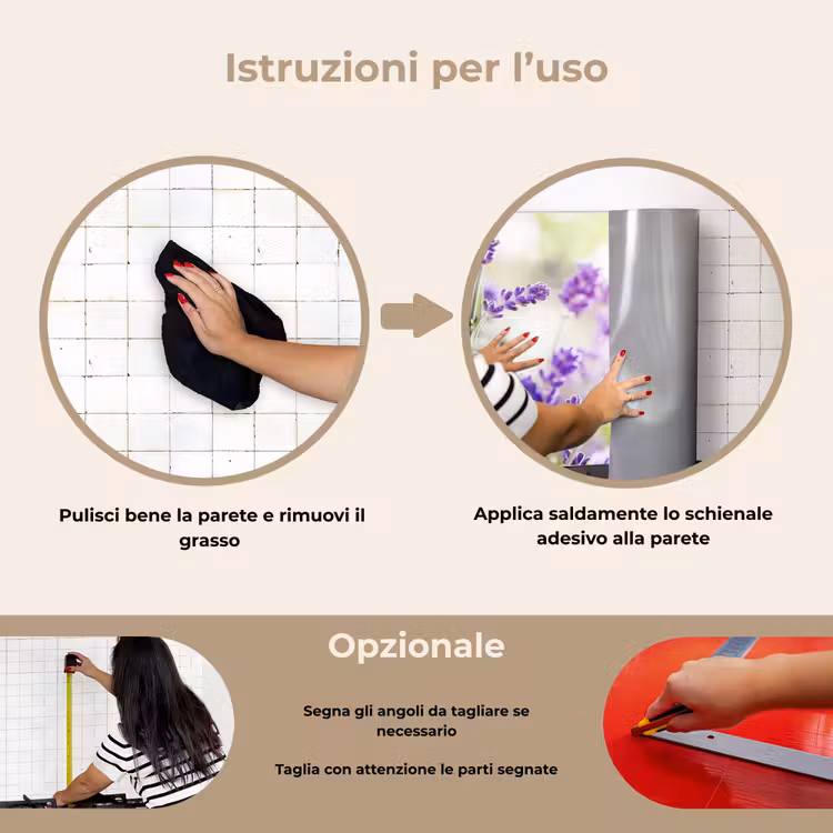 Paraschizzi cucina - Sogno di lavanda con farfalla — 6