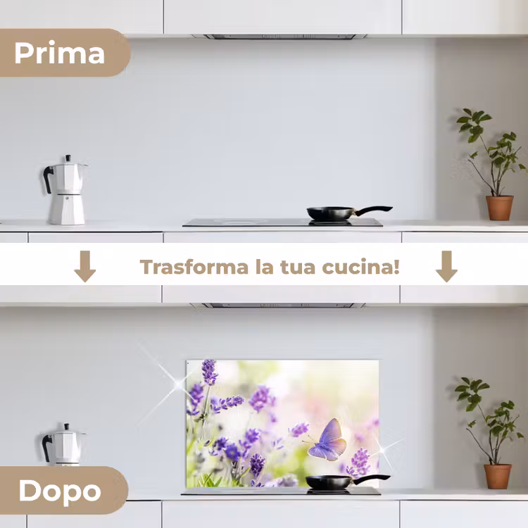 Paraschizzi cucina - Sogno di lavanda con farfalla — 7