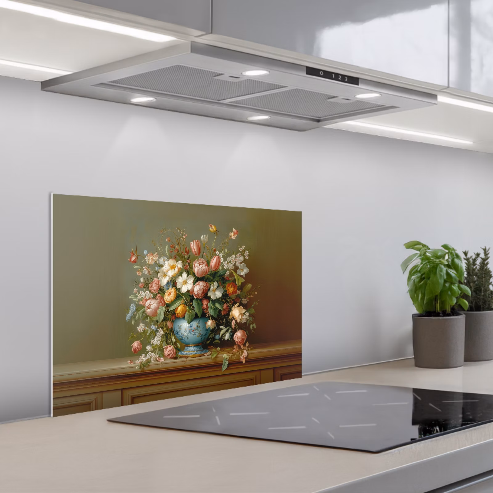 Paraschizzi cucina - Vaso - Pastello - Colori - Fiori — 1