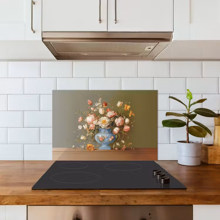 Paraschizzi cucina - Neutro - Fiori - Bouquet - Vaso — 3