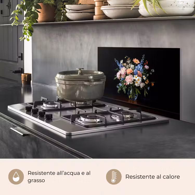 Paraschizzi cucina - Pastello - Fiori - Vaso — 2