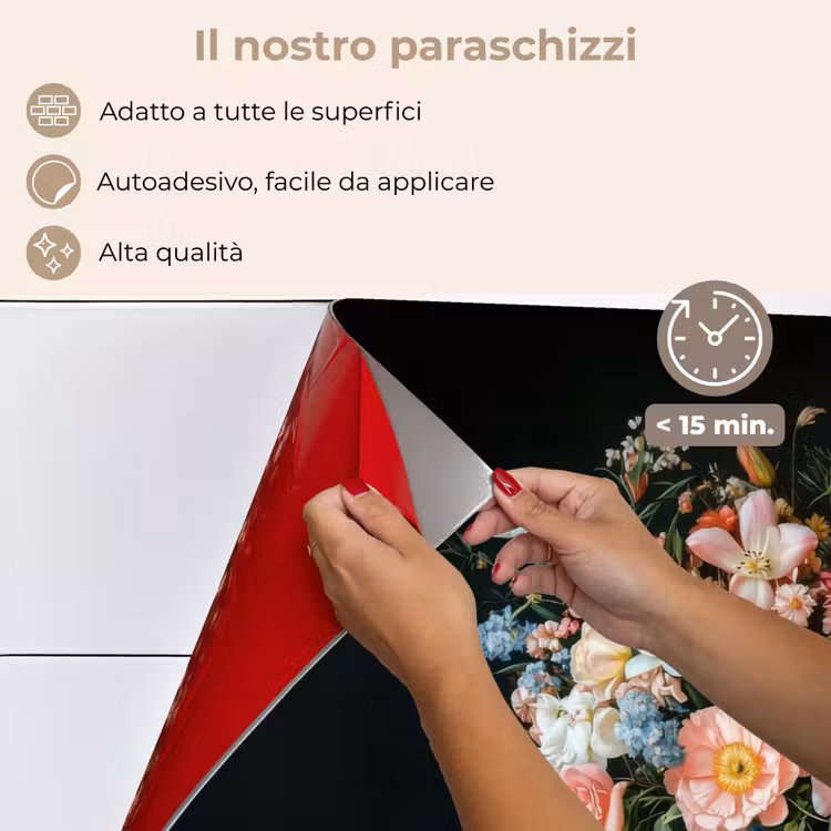 Paraschizzi cucina - Rosa - Fiori - Vaso - Colori — 4