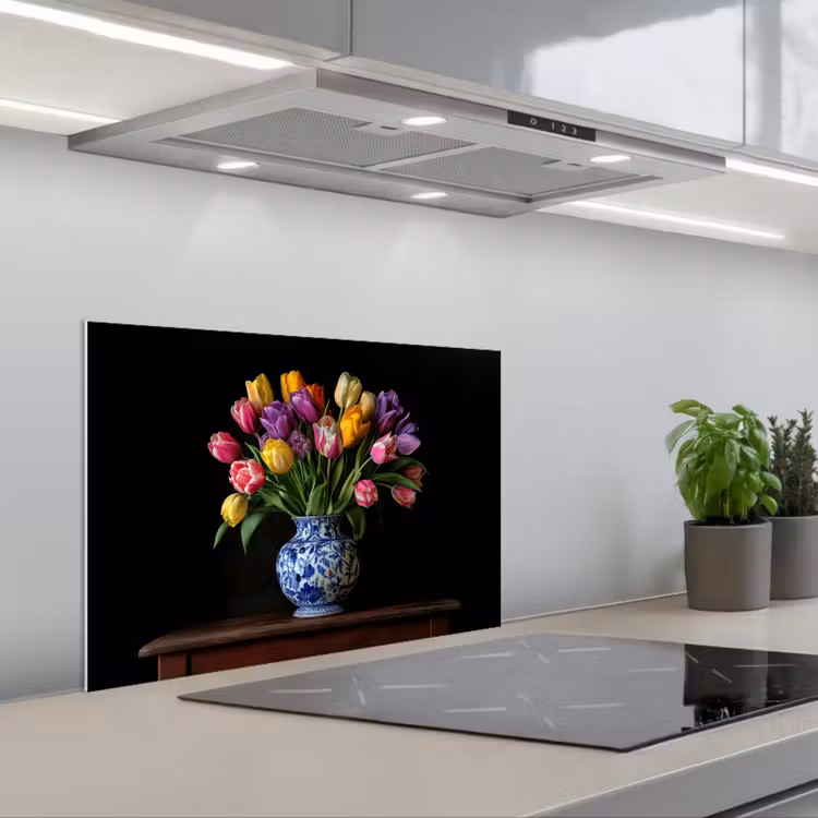 Paraschizzi cucina - Tulipani - Colori - Vaso — 1