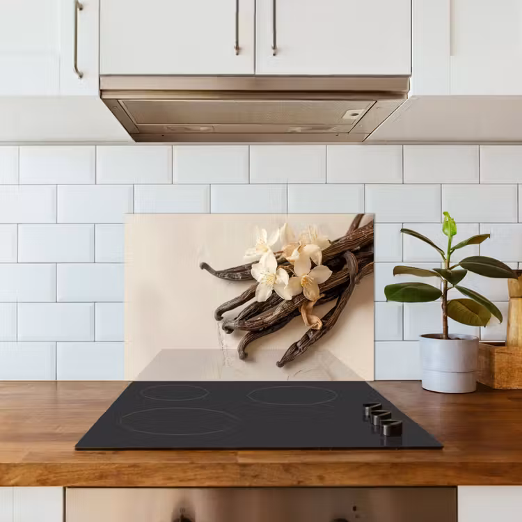Paraschizzi cucina - Vaniglia - Floreale - Beige — 3