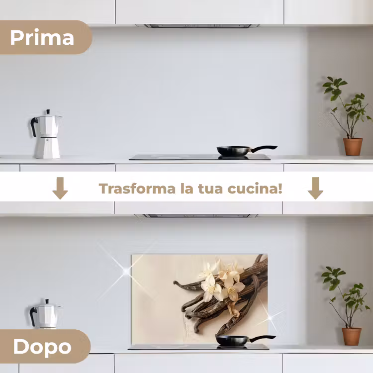 Paraschizzi cucina - Vaniglia - Floreale - Beige — 7