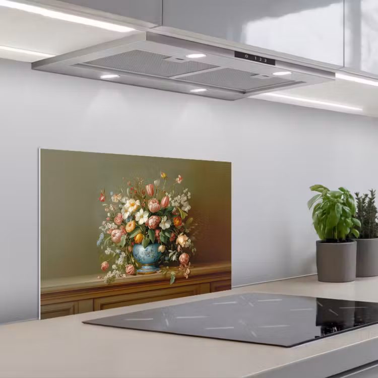 Paraschizzi cucina - Vaso - Pastello - Colori - Fiori — 1
