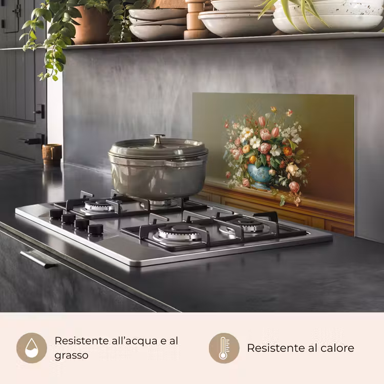 Paraschizzi cucina - Vaso - Pastello - Colori - Fiori — 2