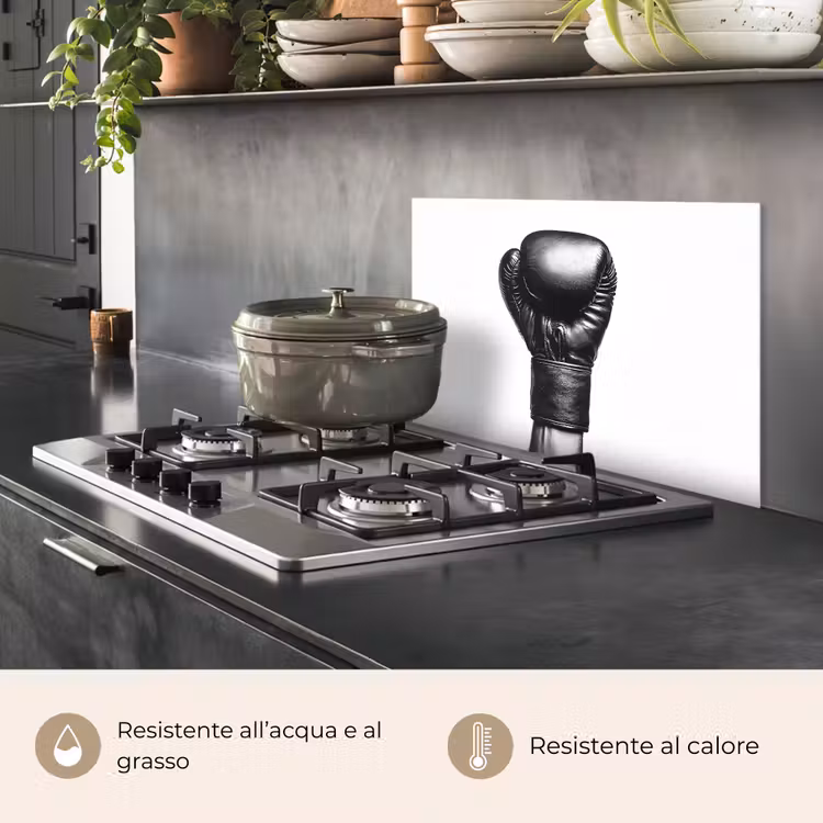 Paraschizzi cucina - Guanto da boxe - Nero - Mano — 2