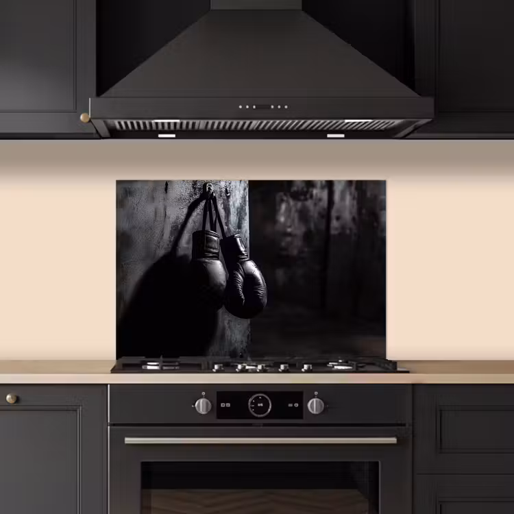 Paraschizzi cucina - Guantoni da boxe - Parete - Scuro - Nero — 5