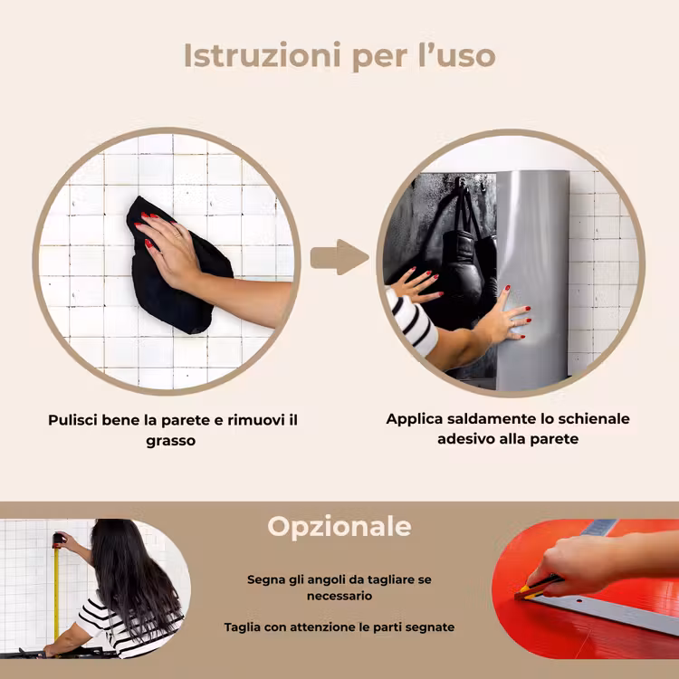Paraschizzi cucina - Guantoni da boxe - Parete - Scuro - Nero — 6