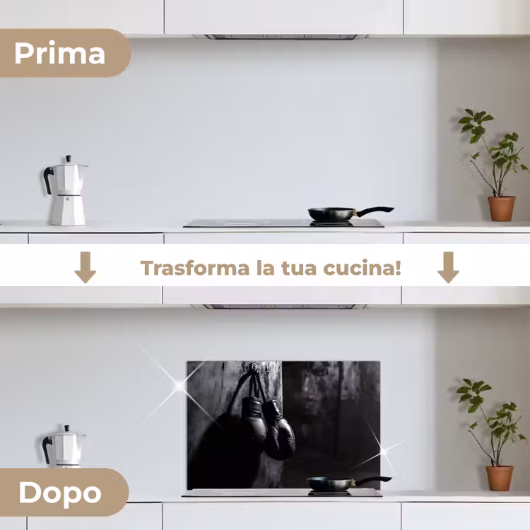 Paraschizzi cucina - Guantoni da boxe - Parete - Scuro - Nero — 7