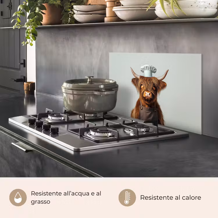 Paraschizzi cucina - Highlander scozzese - Marrone - Corna - Abbigliamento da cuoco — 2