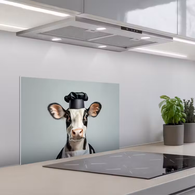 Paraschizzi cucina - Mucca - Nero - Bianco - Cuoco — 1