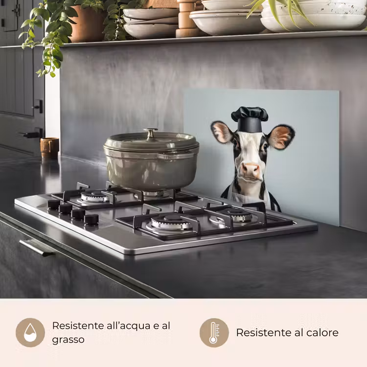Paraschizzi cucina - Mucca - Nero - Bianco - Cuoco — 2