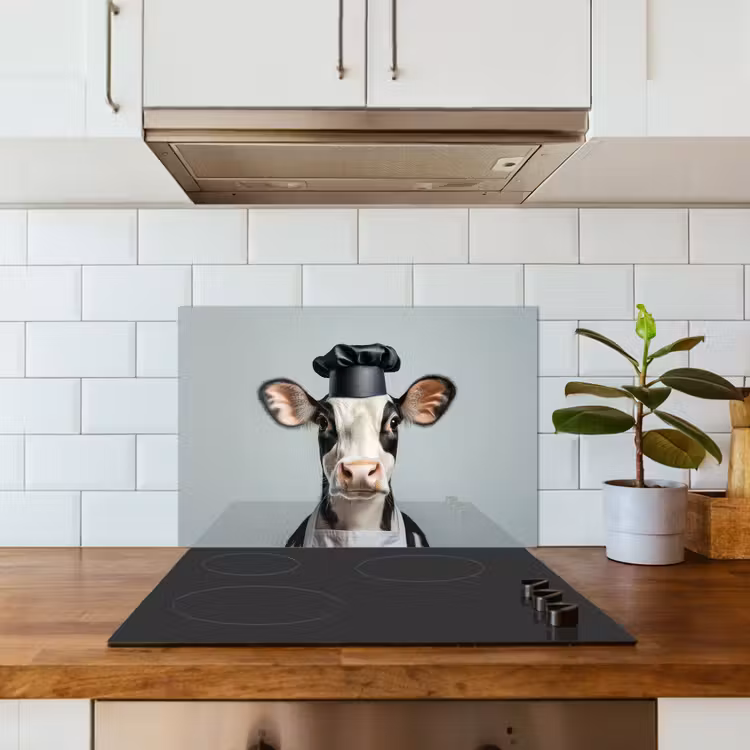Paraschizzi cucina - Mucca - Nero - Bianco - Cuoco — 3