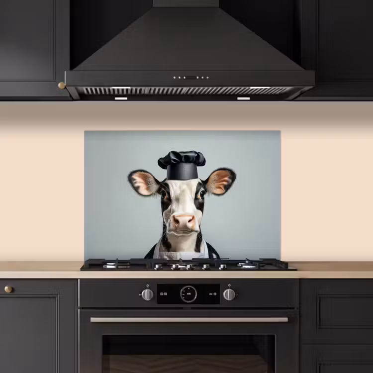 Paraschizzi cucina - Mucca - Nero - Bianco - Cuoco — 5