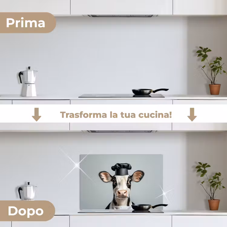 Paraschizzi cucina - Mucca - Nero - Bianco - Cuoco — 7