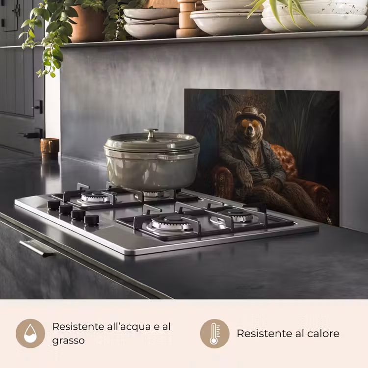 Paraschizzi cucina - Orso - Marrone - Abito - Cappello — 2
