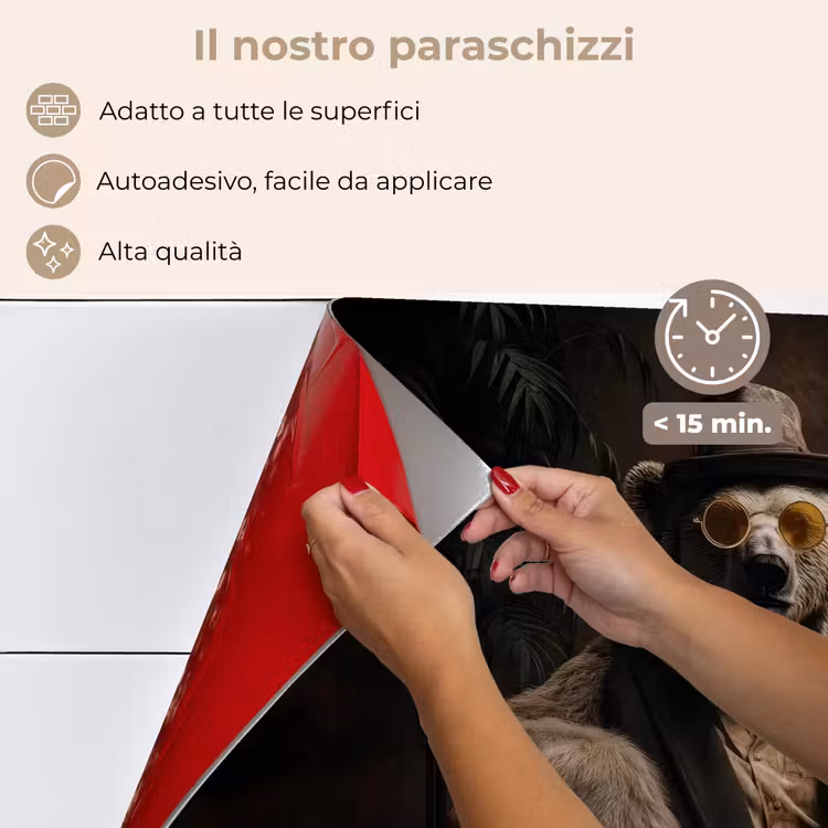 Paraschizzi cucina - Orso polare - cappello - occhiali - sedia — 4