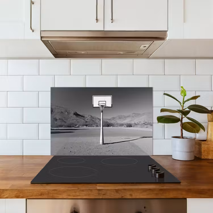 Paraschizzi cucina - Palo da basket - Paesaggio - Sabbia - Bianco — 3