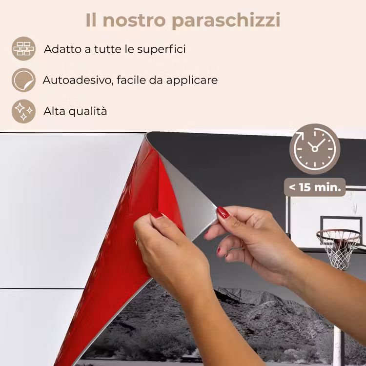 Paraschizzi cucina - Palo da basket - Paesaggio - Sabbia - Bianco — 4