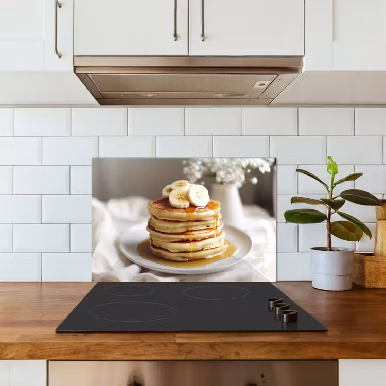 Paraschizzi cucina - Pancake - Banana - Sciroppo - Bianco - Beige — 3