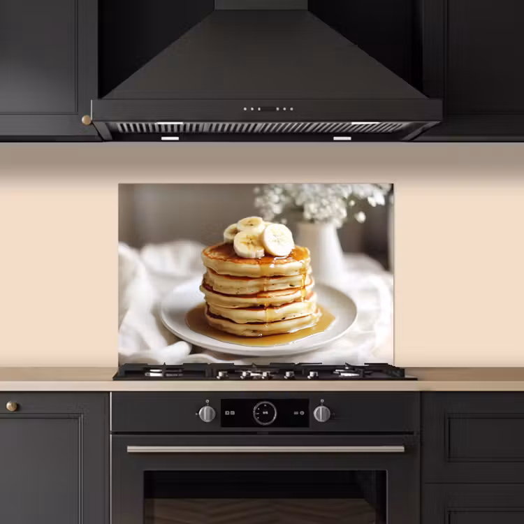 Paraschizzi cucina - Pancake - Banana - Sciroppo - Bianco - Beige — 5