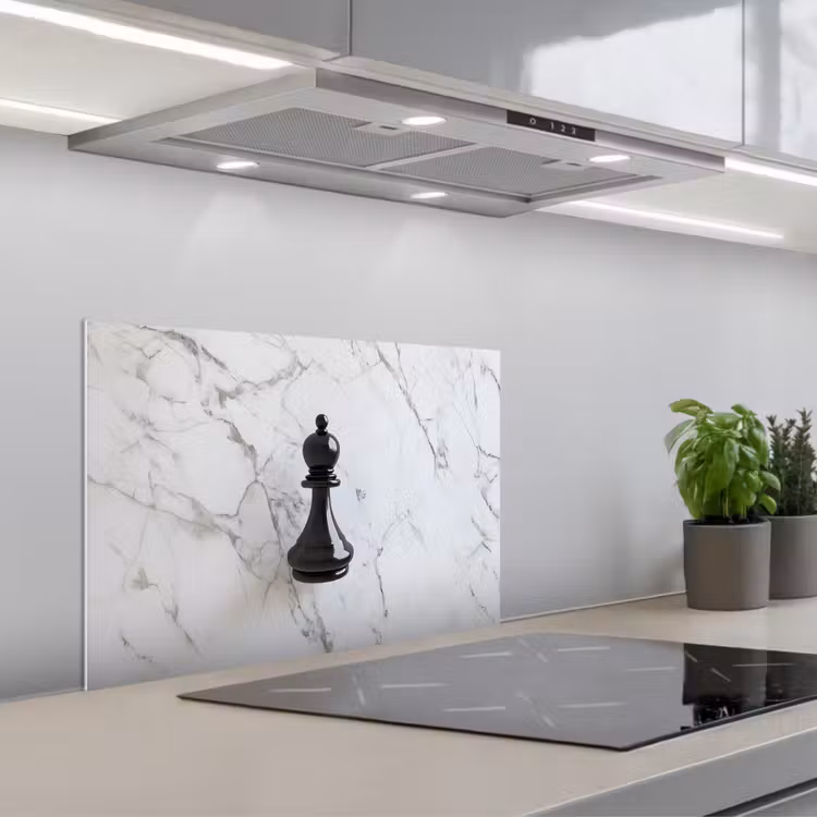 Paraschizzi cucina - Pezzo degli scacchi - Alfiere - Nero - Marmo — 1