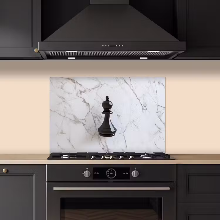 Paraschizzi cucina - Pezzo degli scacchi - Alfiere - Nero - Marmo — 5