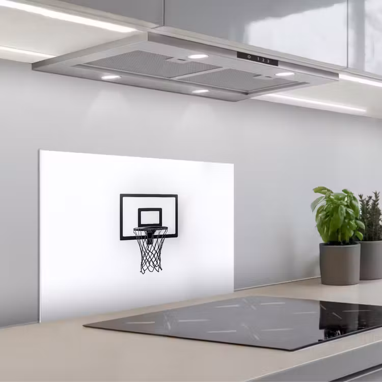 Paraschizzi cucina - Tabellone da basket - Minimalista - Nero — 1