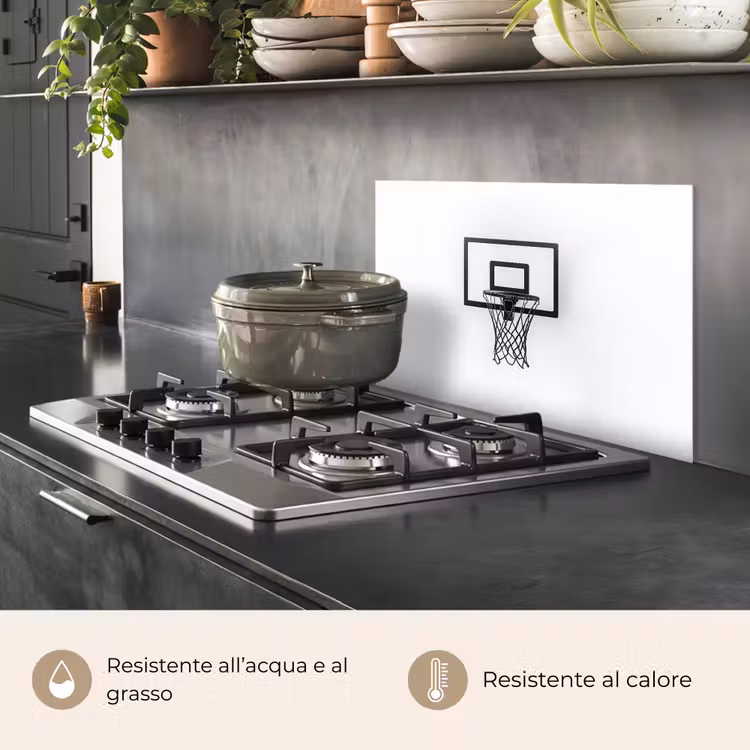 Paraschizzi cucina - Tabellone da basket - Minimalista - Nero — 2