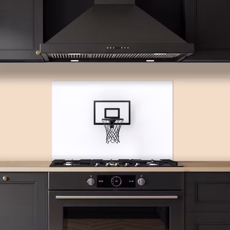 Paraschizzi cucina - Tabellone da basket - Minimalista - Nero — 5