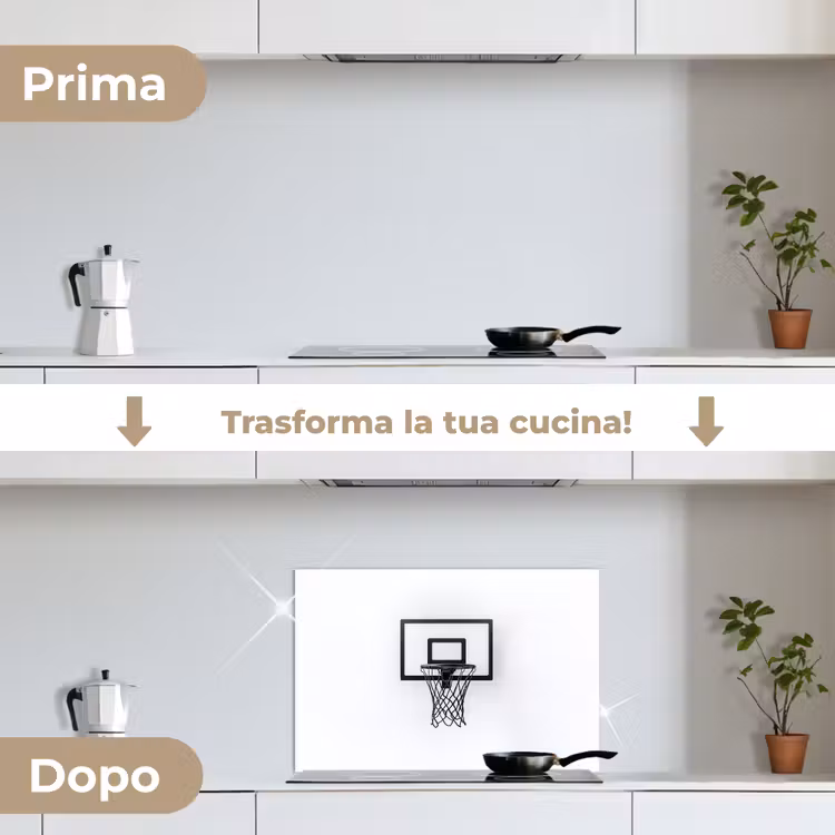 Paraschizzi cucina - Tabellone da basket - Minimalista - Nero — 7