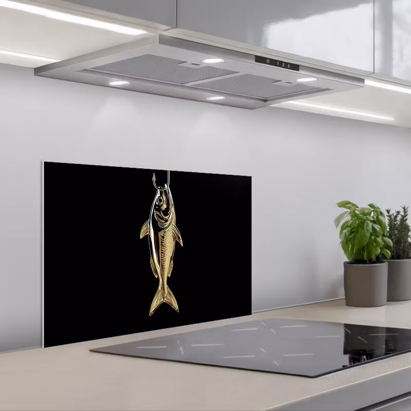 Paraschizzi cucina - Oro - Pesce - Gancio - Nero — 1