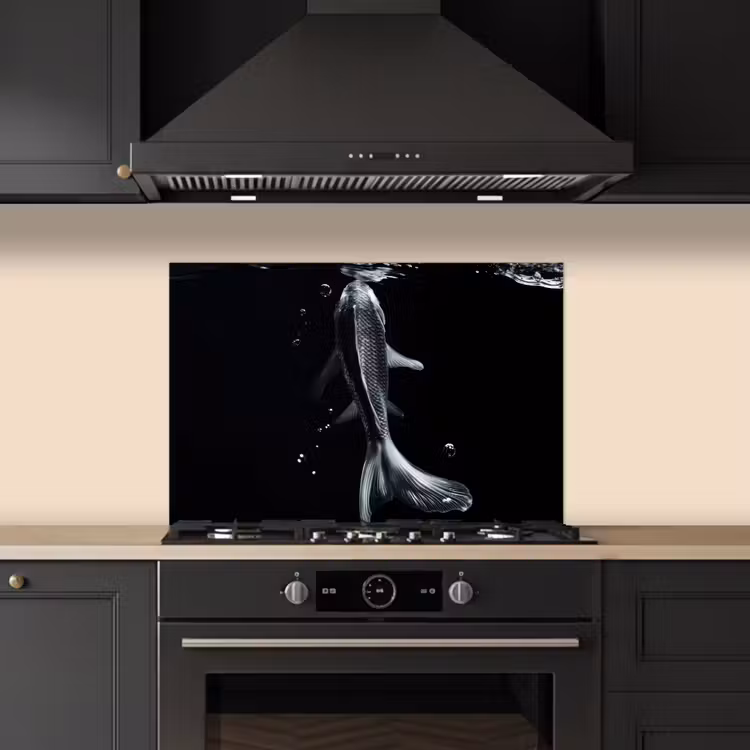 Paraschizzi cucina - Koi - Pesce - Acqua - Nero — 5