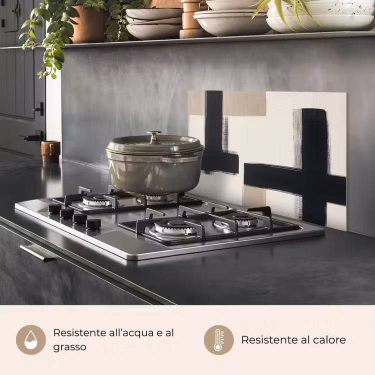 Paraschizzi cucina - Nero - Astratto - Giapponese — 2
